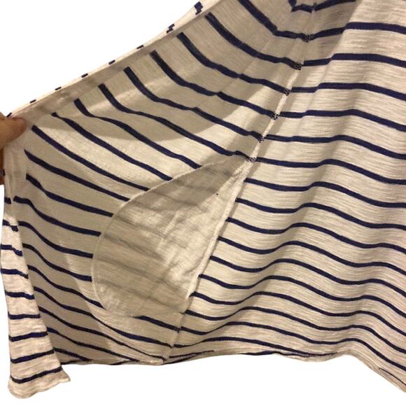 Chico's Striped Cotton The Ultimate Tee Collection Cotton Nautical Cardigan SZ 0 - Picture 5 of 10
